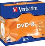 Verbatim DVD+R 4,7GB 16x jewel box, 5ks