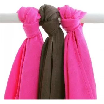 XKKO Bambusové pleny 70 x 70 cm 3 ks, Choco magenta mix