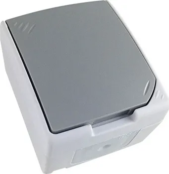 Elektrická zásuvka Solight zásuvka do vlhka IP54, šedá