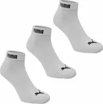 Puma 3 Pack Quarter Socks Mens White