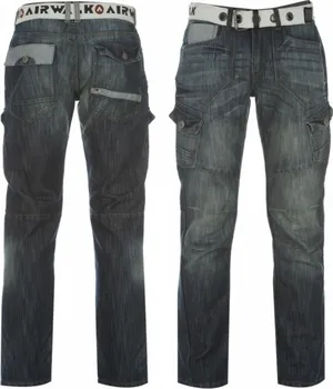 Pánské džíny Airwalk Belted Jeans Mens Mid Wash