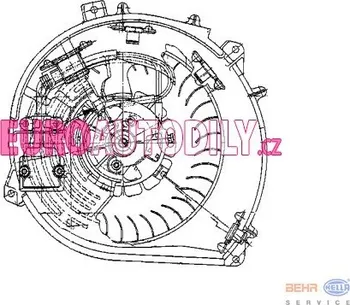 Ventilátor topení a klimatizace Vnitřní ventilátor Hella (8EW 009 159-261) MERCEDES-BENZ