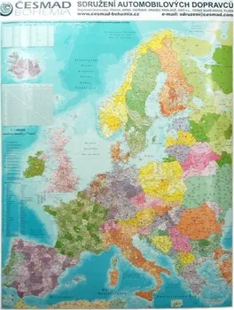 kniha Nástěnná mapa - Evropa s PSČ