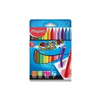 Plastové pastely Maped ColorPeps Plasticlean - 12 barev