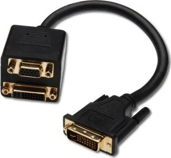 Video kabel DIGITUS DVI Splitter, DVI(24+5) - DVI(24+5) + D-Sub15