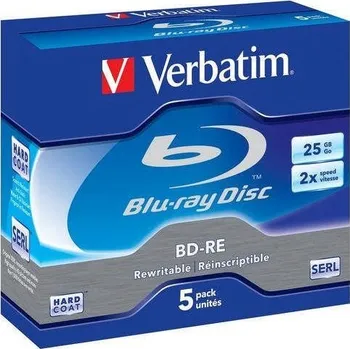 Optické médium Verbatim BD-RE 5-pack Blu-Ray Jewel 2x 25GB