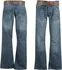 Pánské džíny Lee Cooper PU Belted Jeans Mens Mid Wash