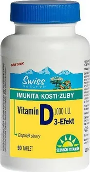 Přírodní produkt Swiss Vitamín D3-Efekt 1000I.U. 90 tbl.