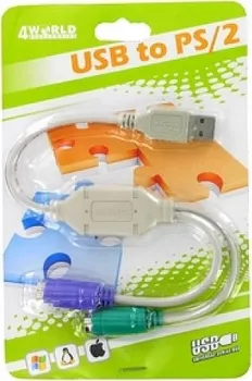 Datový kabel 4World Adaptér z USB na 2 porty PS/2