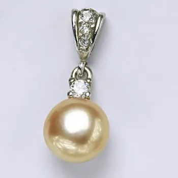 Přívěsek Stříbrný přívěšek, přírodní říční perla,lososová, šperky s perlou,přívěsek ze stříbra, P 1287/2