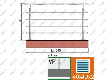 Zábradlí Nerezové zábradlí VS L3000, 40x40x2/4xd12/H900