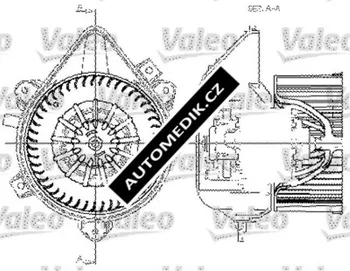 Elektronika vytápění a ventilace Motorek ventilátoru - VALEO (VA 698534) FIAT