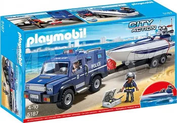 Stavebnice Playmobil Playmobil 5187 Policejní auto s rychostním člunem