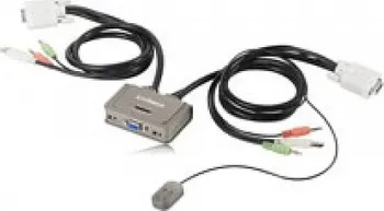 KVM přepínač EDIMAX KVM USB Audio přepínač, 2 porty, USB, integrované kabely (EK-2U2CA)