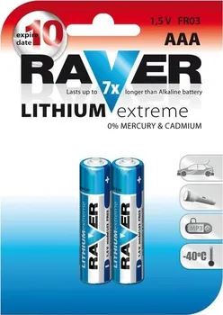 Článková baterie Raver baterie lithiová FR03 (AAA,mikrotužka), 2 ks v blistru