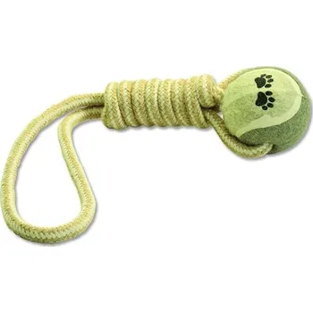 Hračka pro psa Dog Fantasy Přetahovadlo Juta tenisák házecí 34 cm