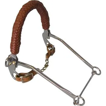 Udidlo pro koně Hackamore s kůží opleteným nánosníkem