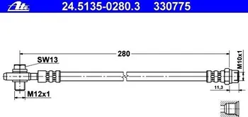 Brzdová hadice Brzdová hadice ATE (ATE 330775) AUDI A8 (4D2, 4D8)