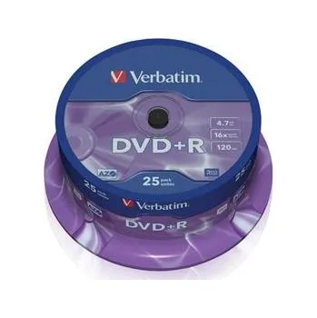 Optické médium Verbatim DVD+R 4,7GB 16x spindl 25 pack