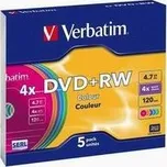 Verbatim DVD-RW 5-Pack Slim Colour 4x…