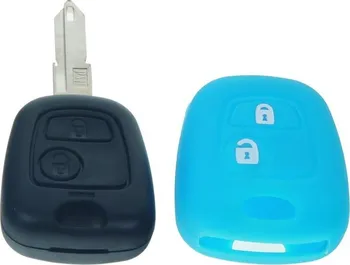 Silikonový obal pro klíč Peugeot/Citroën, 2-tlačítkový, modrý