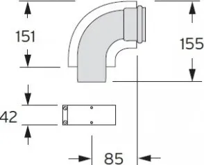 Kouřovod VAILLANT Koleno 87° s revizním otvorem 60/100 mm PP 