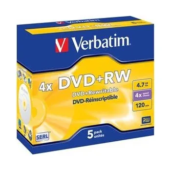 Optické médium Verbatim DVD+RW 4,7GB 4x box 5 pack