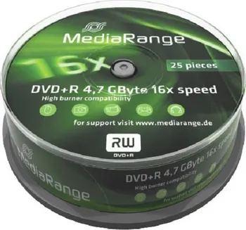 Optické médium MediaRange DVD-R 4,7 GB 16x 25-cake
