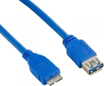 Datový kabel 4World Kabel USB 3.0 AF- Micro BM 2.0m| modrý