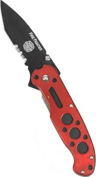 kapesní nůž Mil-Tec Fire Fighter s kombinovaným ostřím červený