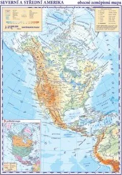Severní a Střední Amerika Obecně zeměpisná mapa
