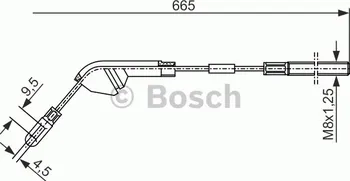 Lanko parkovací brzdy Tažné lanko parkovací brzdy BOSCH (BO 1987477142) OPEL