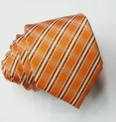 Kravata Greg kravata slim 99701 (vázanka úzká oranžová károvaná)