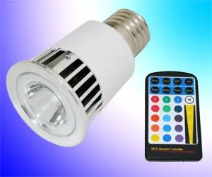 Žárovka eLite eLucent LED 5W RGB, E27, s dálkovým ovladačem