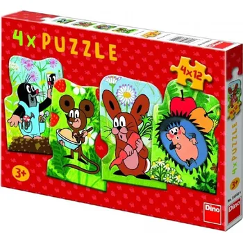 Puzzle Dino Krteček 4 x 12 dílků