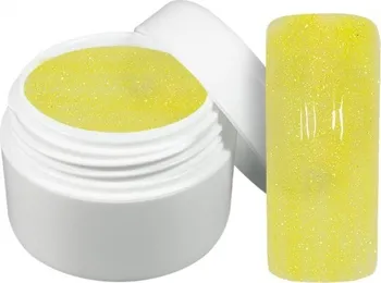 Umělé nehty UV gel barevný neon glitter žlutý 5 ml