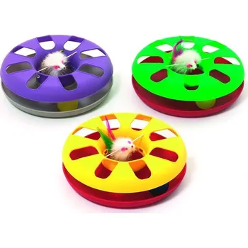 Hračka pro kočku Hračka kočka Talíř plast oboustr. s míčkem 24cm KAR1ks