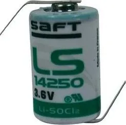 Článková baterie Lithiová baterie Saft, typ 1/2 AA, s kolmými pájecími hroty