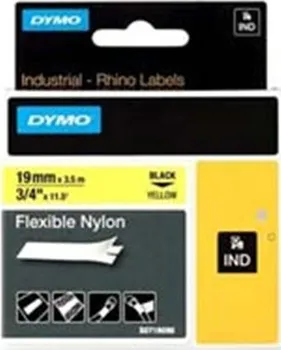 Pásek do tiskárny Páska do štítkovače Dymo 18491, 19mm, 3,5mm, černý tisk/žlutý podklad, originál