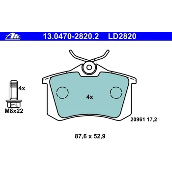 Brzdová destička Sada brzdových destiček ATE Ceramic (AT LD2820)