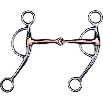 Udidlo pro koně Feeling westernové udidlo tréninkové lomené s měděným udítkem