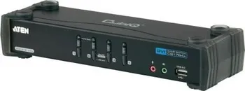 USB hub KVM switch Aten pro USB a DVI-Dual-Link s přenosem zvuku a USB 2.0 hub, 4-portový