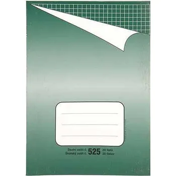 BOBO Školní sešit A5 525 20 listů čtverečky zelený Sešit BOBO Školní sešit A5 525 20 listů čtverečky zelený