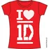 One Direction tričko, I Love Red