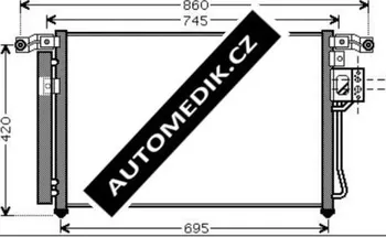 Výparník klimatizace Chladič klimatizace - kondenzátor (76.41.541) HYUNDAI