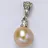 přívěsek Stříbrný přívěšek, přírodní perla, lososvá, šperky s perlou, přívěsek ze stříbra, P 1286