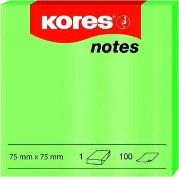 Samolepící bloček Kores lepící 100 listů 75x75mm blok samo žlutý