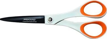 kancelářské nůžky Univerzální titanové nůžky s nepřilnavou čepelí Fiskars - 18 cm, pro praváky i leváky