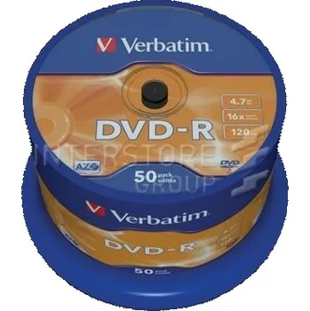 Optické médium Verbatim DVD-R 16x 4.7GB 50ks cakebox (43548)