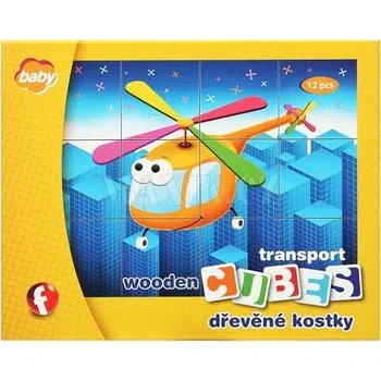 Dřevěná hračka Efko dřevěné kostky - Dopravní prostředky